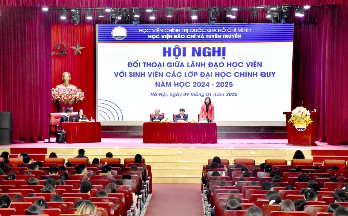 Hội nghị đối thoại giữa lãnh đạo Học viện với sinh viên các lớp Đại học chính quy năm học 2024 - 2025